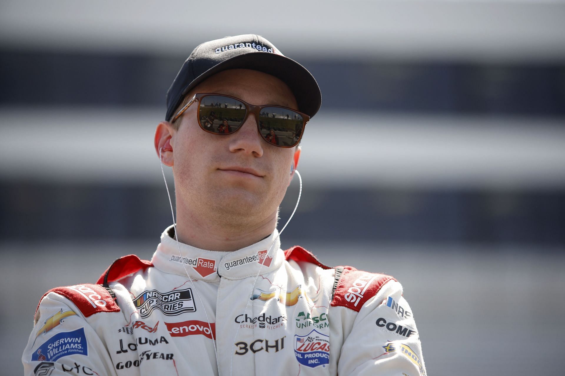 Tyler Reddick looks on during practice for the DuraMAX Drydene 400 presented by RelaDyne at Dover Motor Speedway.