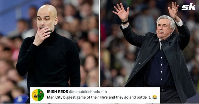 "Biggest bottle job in football history" - Fans rip into Manchester City as Real Madrid produce historic UEFA Champions League comeback