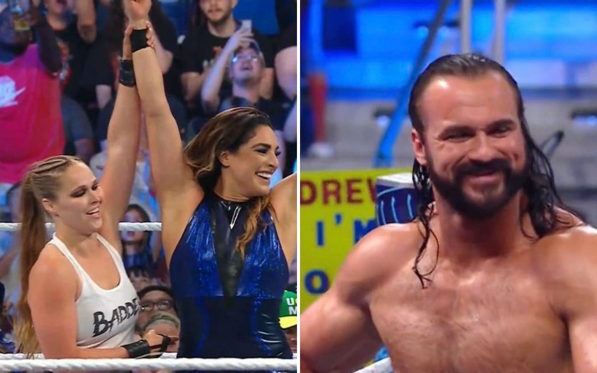 Ronda Rousey has a new ally (left); Drew McIntyre (right)