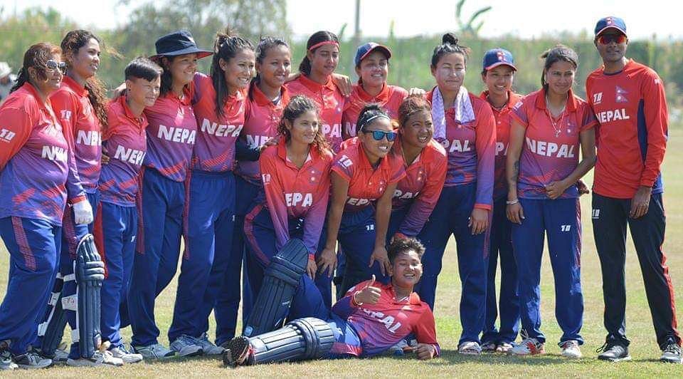 Nepal Women&#039;s Cricket Team poses for a photo (Image Courtesy: dailylivescores.com)
