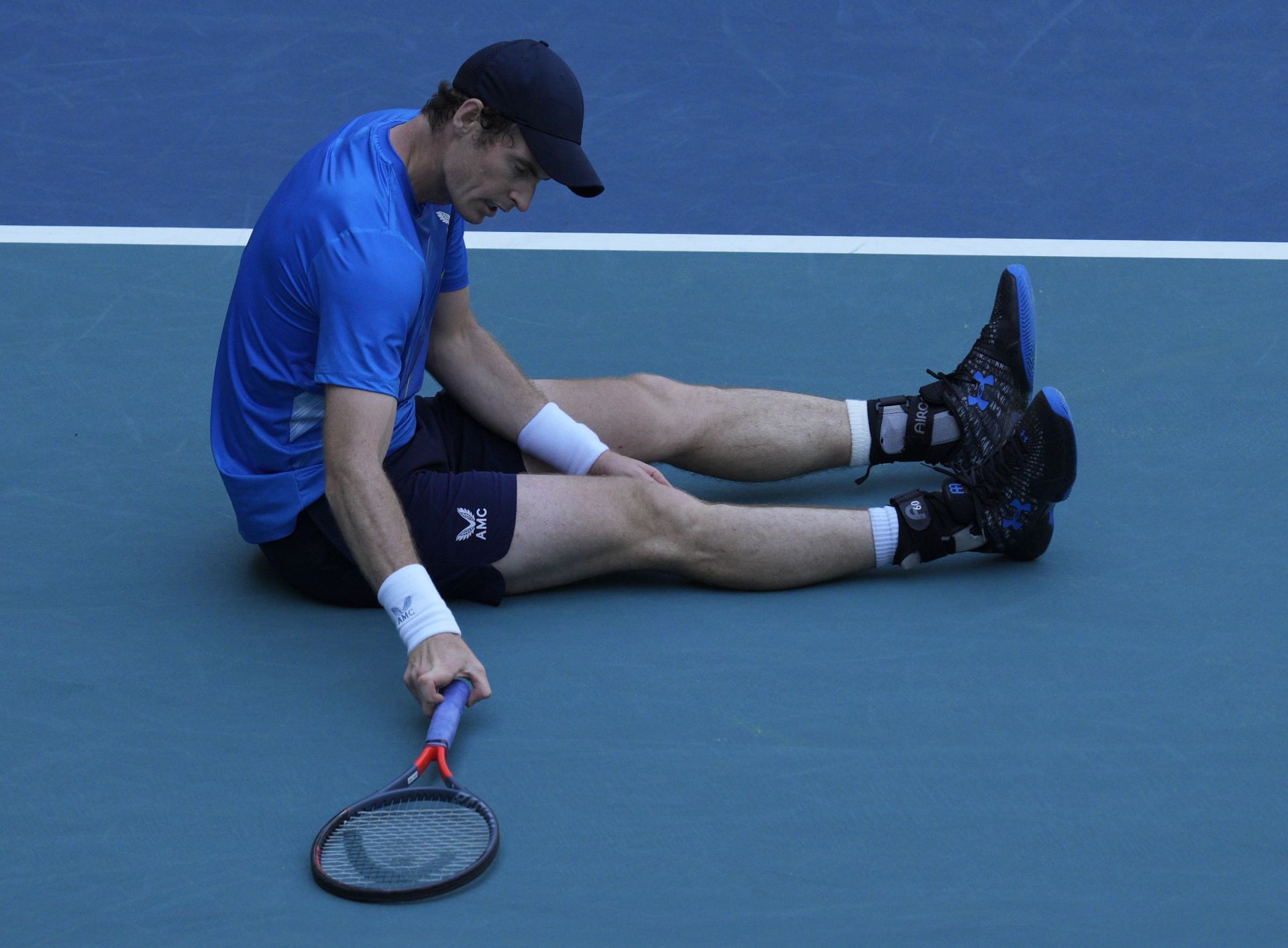 Andy Murray in action at the 2022 Miami Open - Day 6