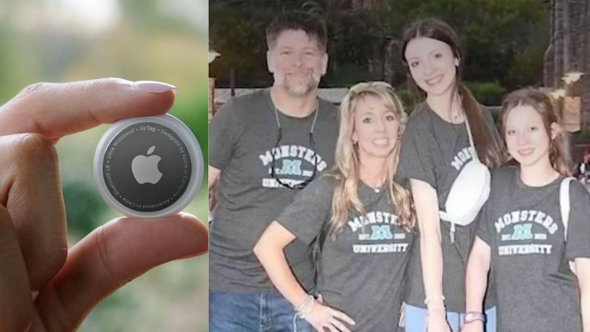 Tennessee family finds Apple device following them in Disney World (Image via AFP and Fox35)