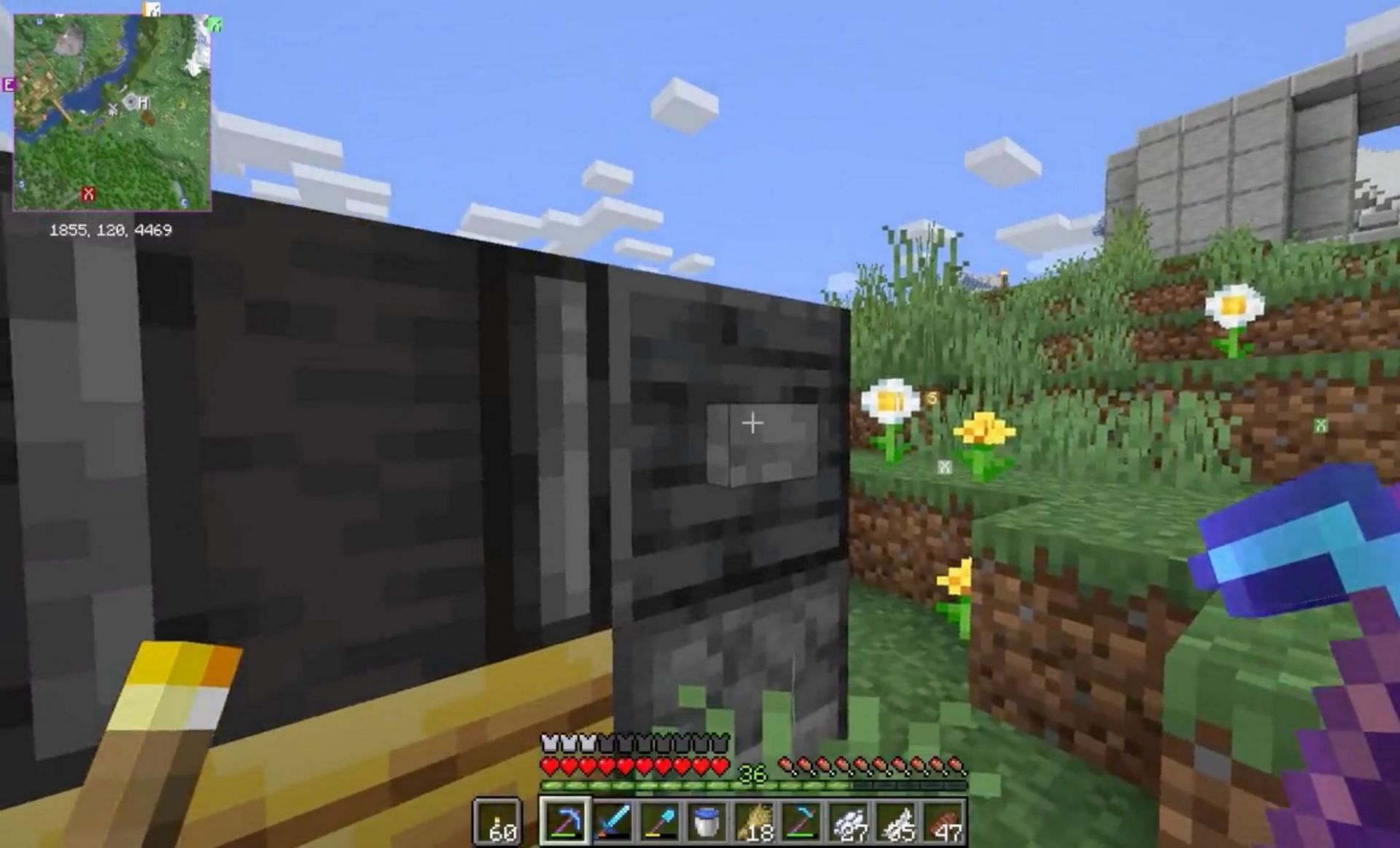 The death button in Minecraft (Image via u/Paredes0 on Reddit)