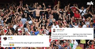 "Heading to Conference League, A true display of lack of ambition" - Arsenal fans voice displeasure as midfielder extends contract with the club