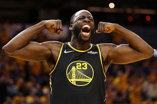 Dallas Mavericks vs. Golden State Warriors - Game 5; Draymond Green celebrates.