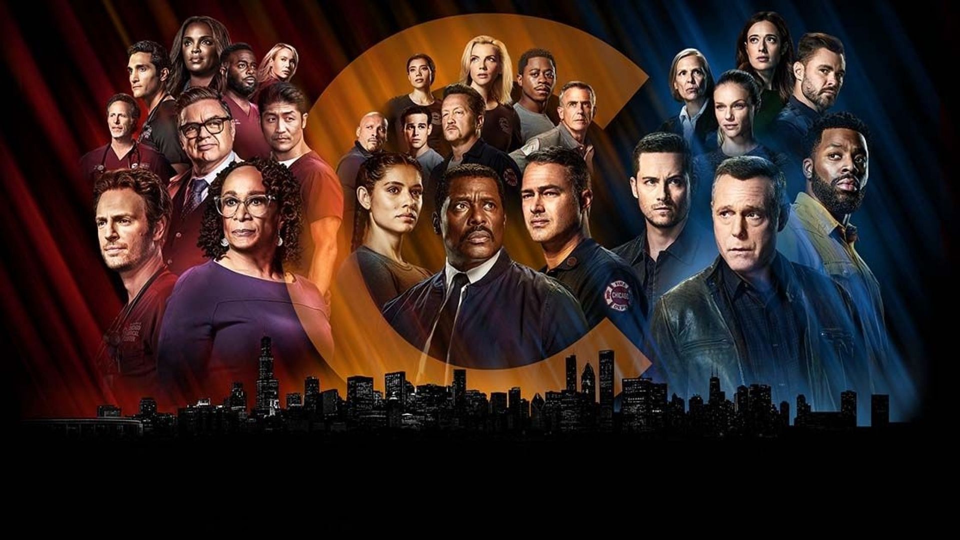 A combined poster of Chicago Med, Chicago Fire, and Chicago PD (Image via NBC)