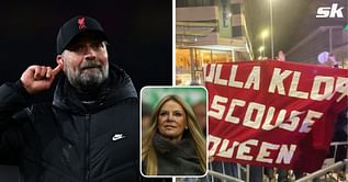"Ulla Klopp, Scouse queen" - Brilliant photo emerges of Liverpool manager posing next to banner for his wife