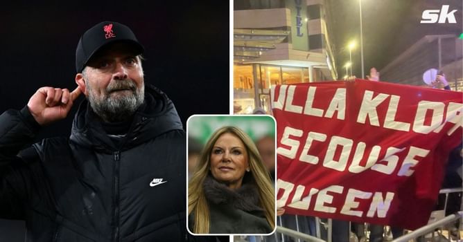 "Ulla Klopp, Scouse queen" - Brilliant photo emerges of Liverpool manager posing next to banner for his wife