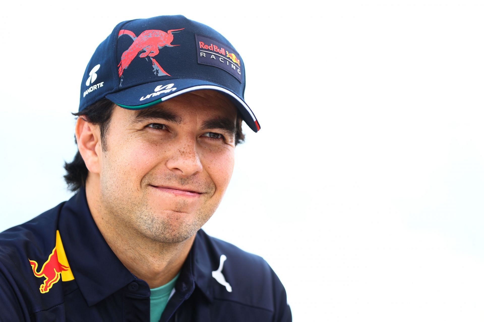 Red Bull driver Sergio Perez in the paddock before FP1 for the 2022 F1 Monaco GP (Photo by Mark Thompson/Getty Images)