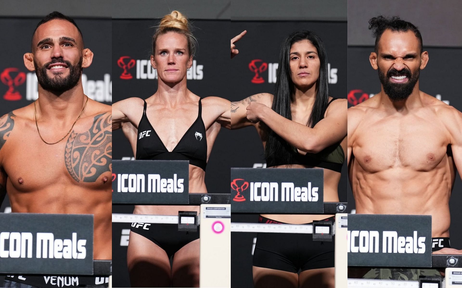 (L-R) Santiago Ponzinibbio, Holly Holm, Ketlen Vieira, Michel Pereira [Images courtesy: @UFC via Instagram]