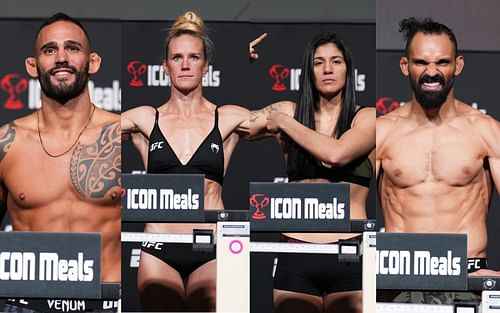 (L-R) Santiago Ponzinibbio, Holly Holm, Ketlen Vieira, Michel Pereira [Images courtesy: @UFC via Instagram]