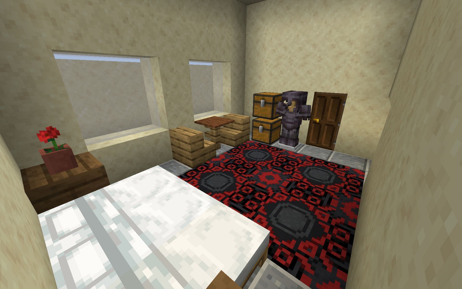 A decorated bedroom (Image via Minecraft)