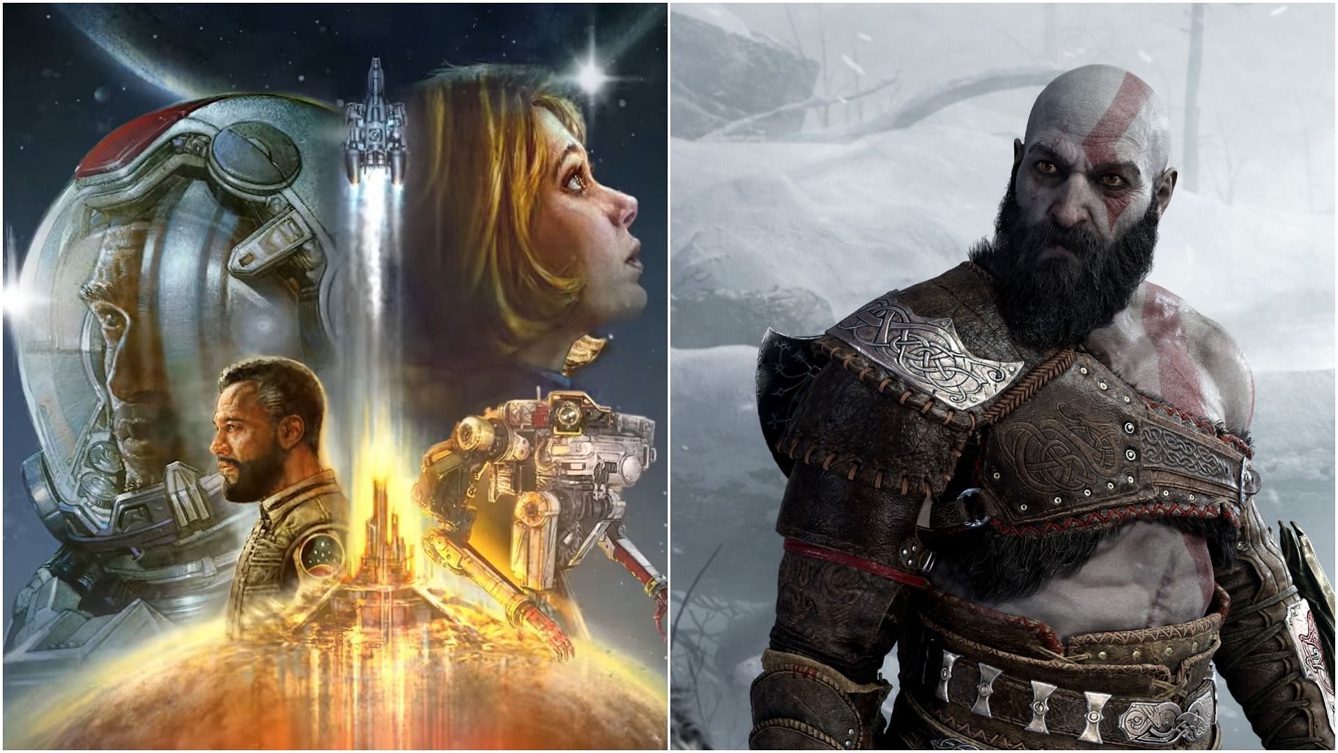 God of War Ragnarok and Starfield are two major games set to be released in 2022 (Images via Bethesda, Sony)