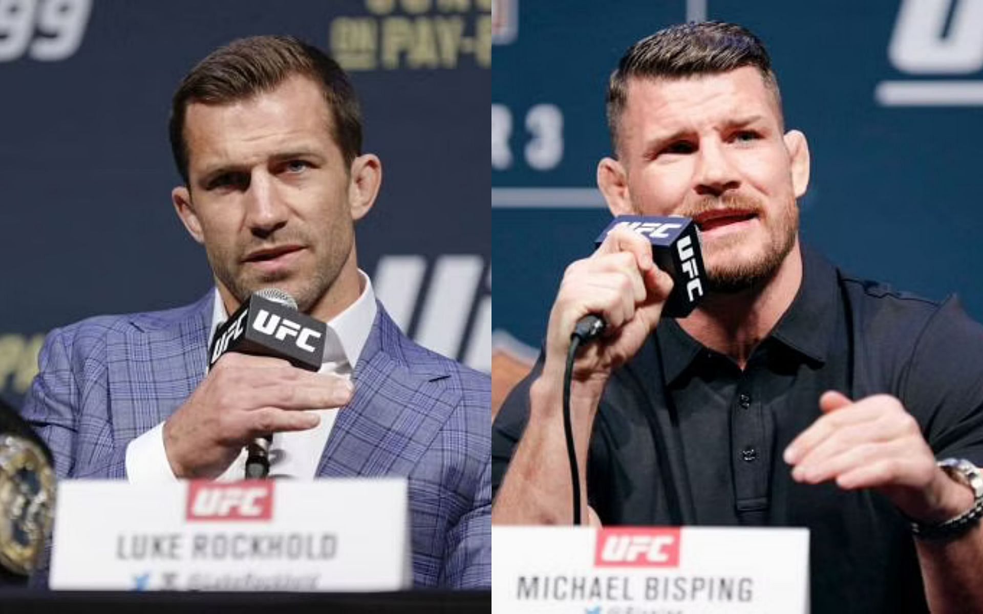 Luke Rockhold (left) and Michael Bisping (right)