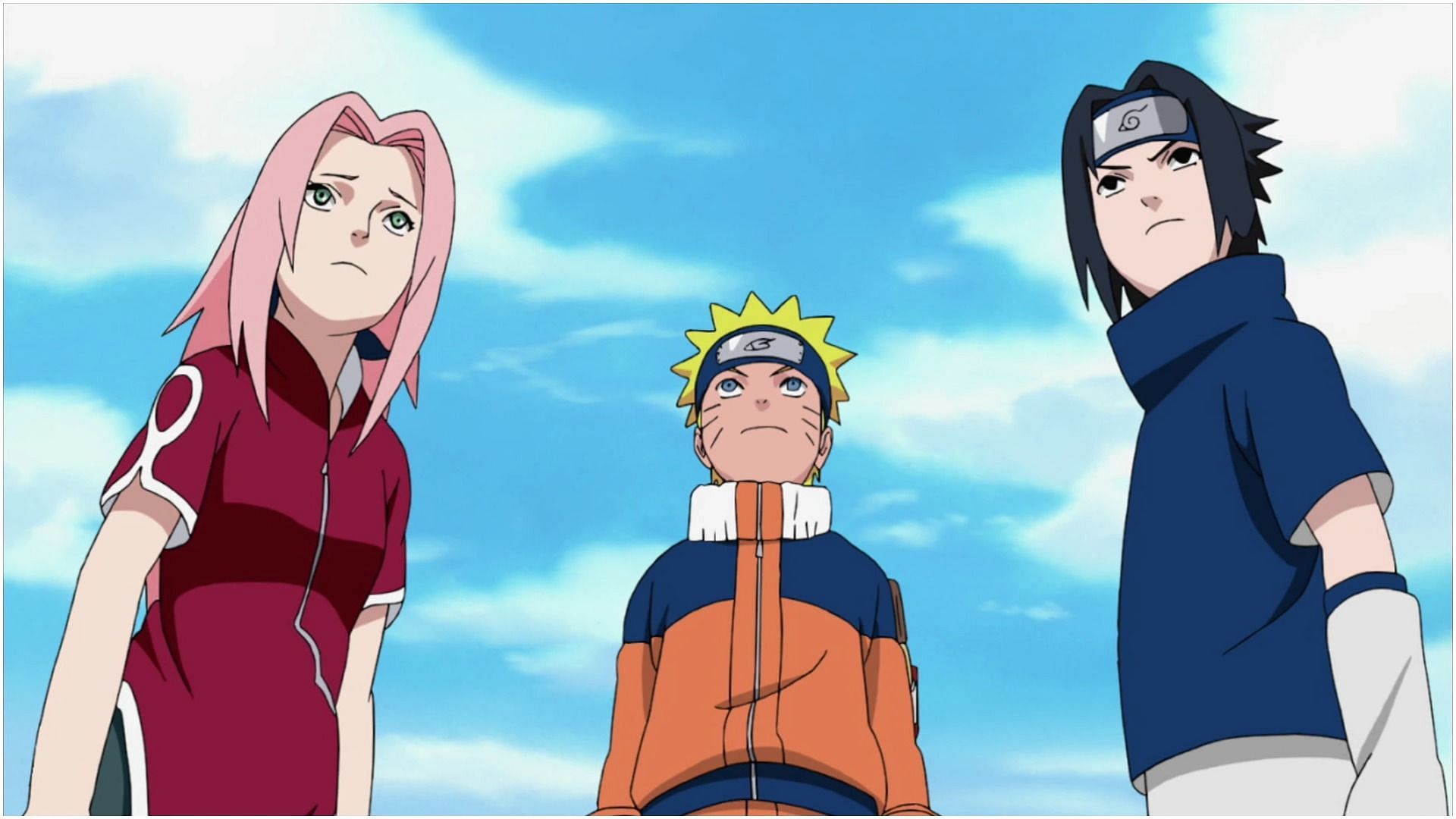 Sakura, Sasuke, and Naruto as seen in the anime (Image via Studio Pierrot)