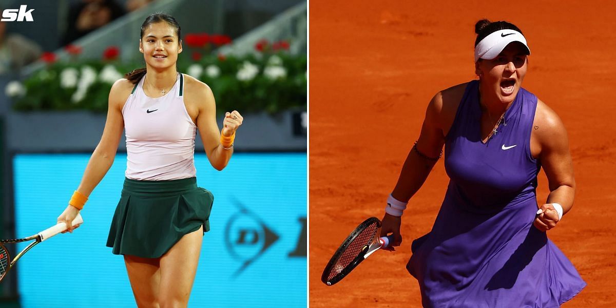 Emma Raducanu (L) and Bianca Andreescu.