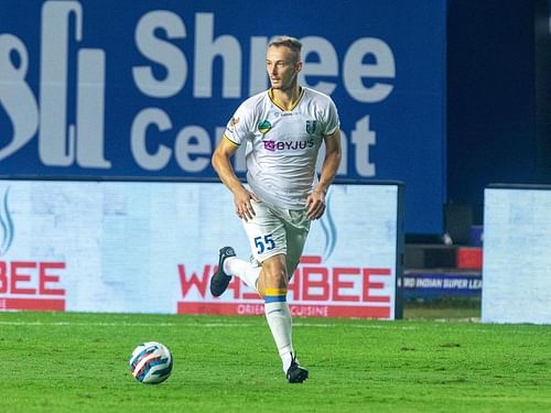 Kerala Blasters FC defender Marko Leskovic in action for the Yellow Tuskers in the ISL (Image Courtesy: Marko Leskovic Instagram).