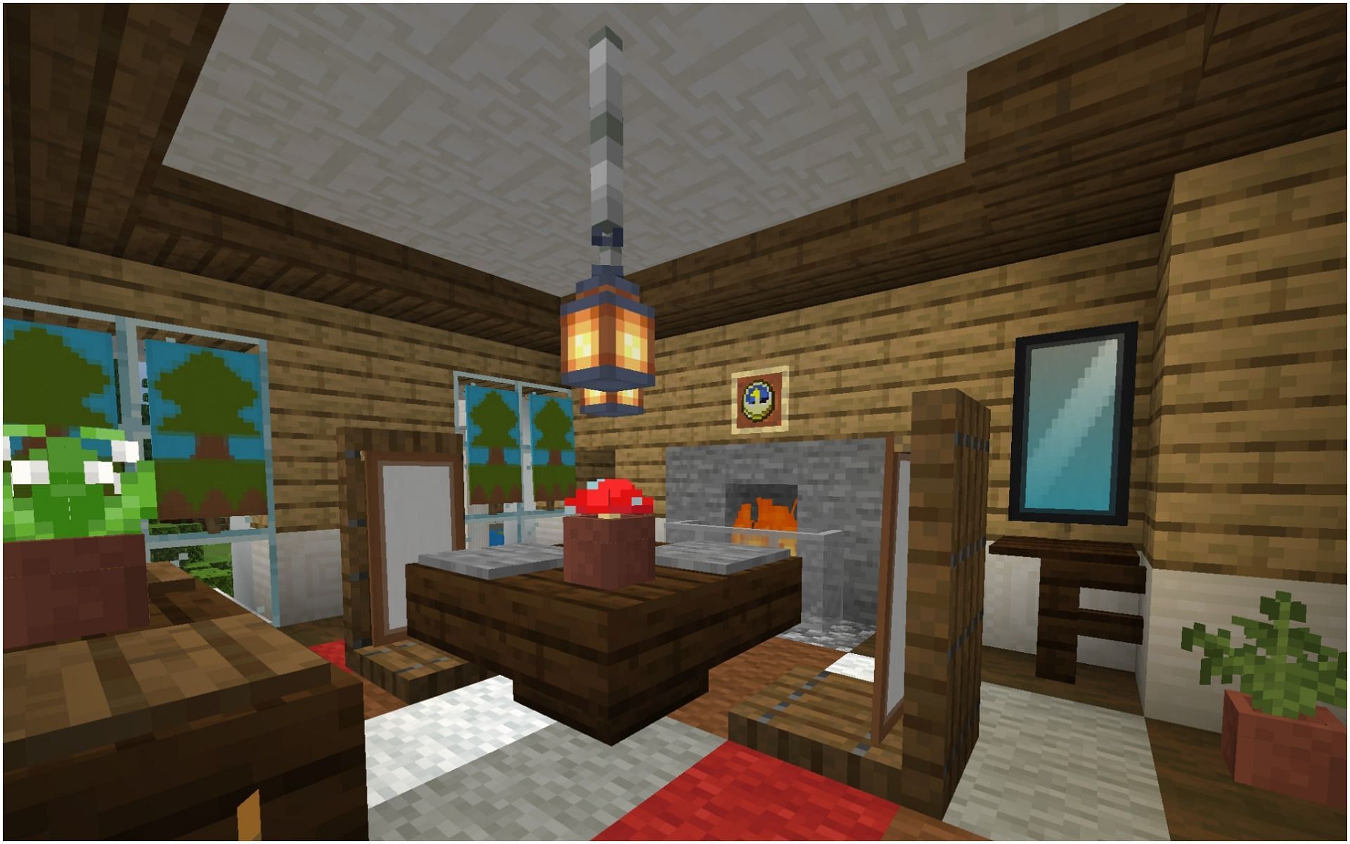A house interior in Minecraft (Image via Minecraft)