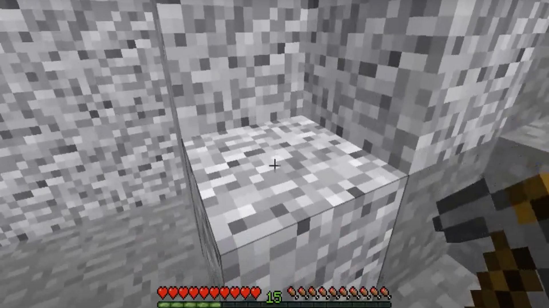 Minecraft players can find andesite generated in the overworld (Image via MCBasic/YouTube)