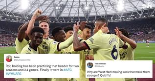 Twitter erupts as Arsenal secure vital 2-1 win over West Ham to boost hopes of Champions League qualification for next season