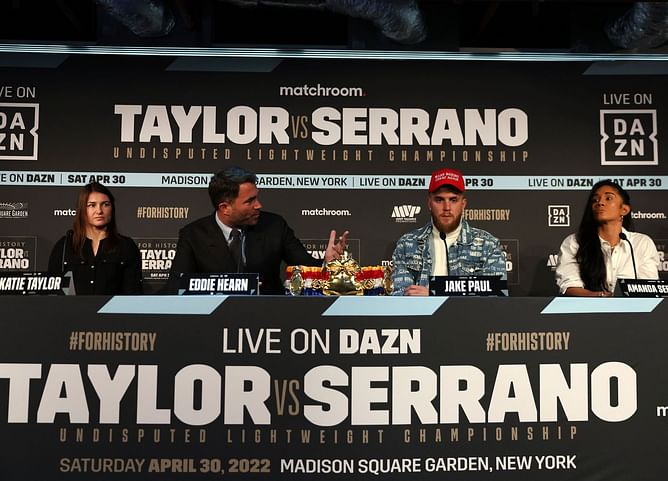Jake Paul proposes Katie Taylor vs. Amanda Serrano 2 in the Middle East