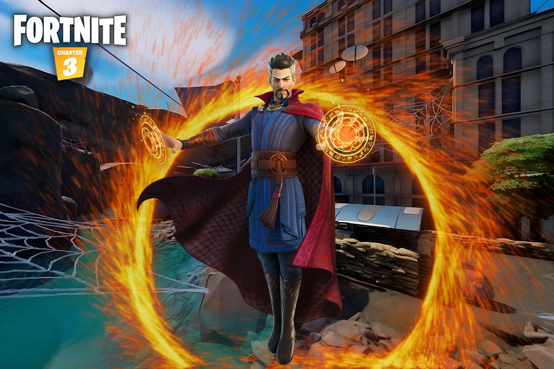 Doctor Strange can be located on the ground floor of the Daily Bugle in Fortnite Chapter 3 Season 2 (Image via Sportskeeda)