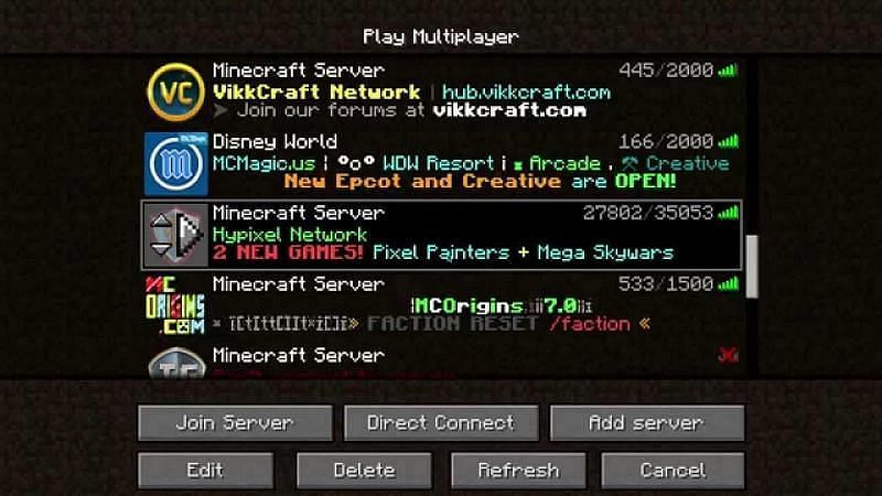Minecraft Servers List