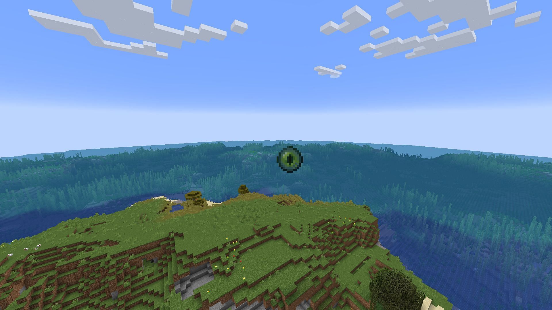 Eye of Ender floating (Image via Minecraft)