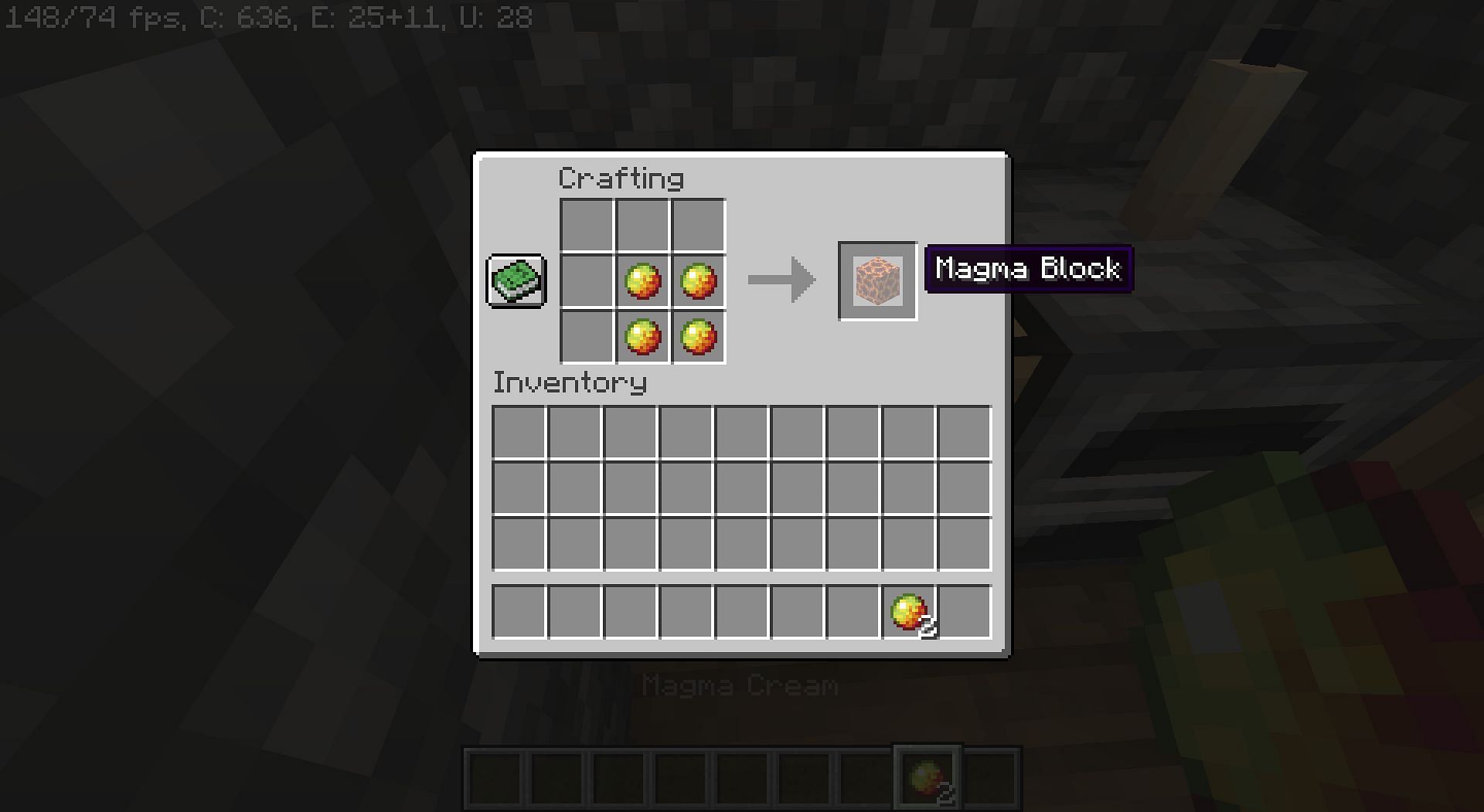 Magma Block crafting recipe (Image via Minecraft)