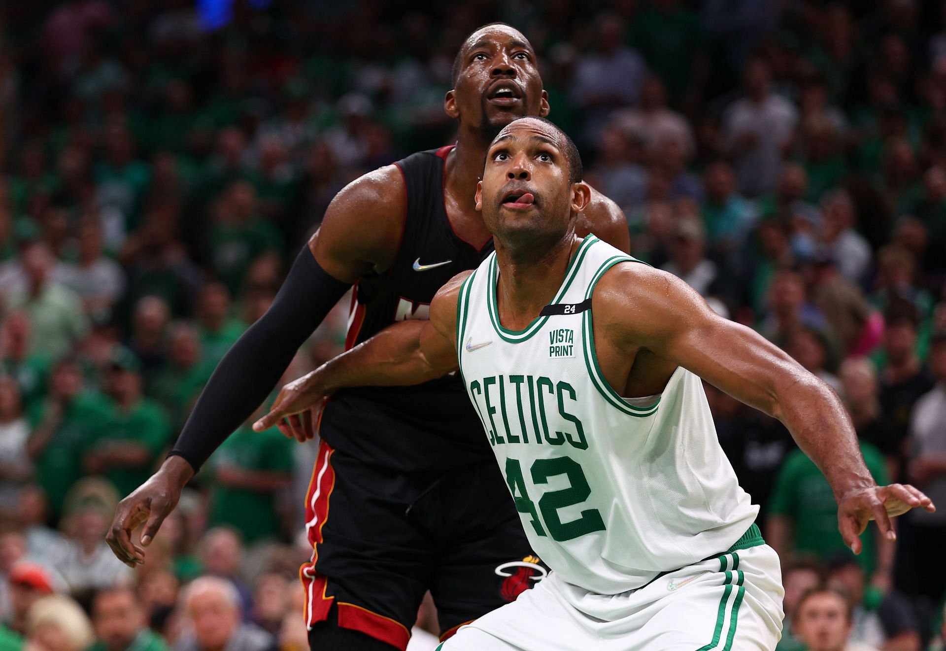 Al Horford boxes out Bam Adebayo