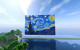Minecraft Redditor replicates Starry Night in the game