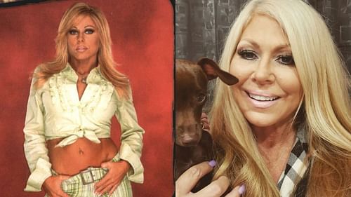 Former WWE Superstar Terri in 2002 (left) and 2022 (right)