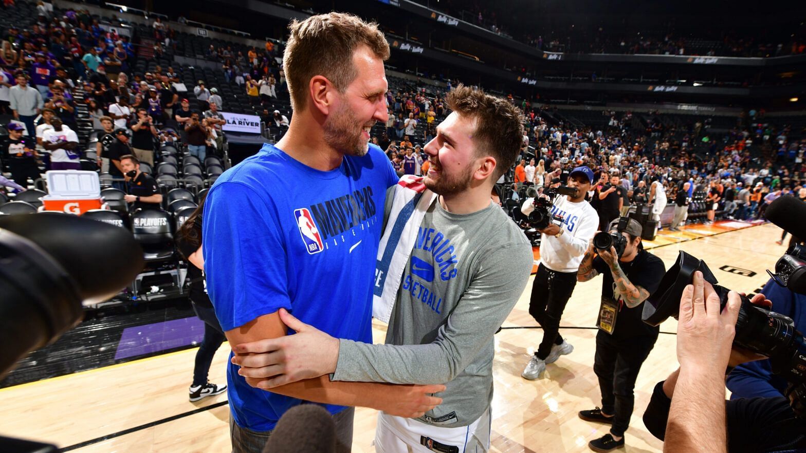 Luka Doncic [right] took a page out of Dirk Nowitzki&#039;s book en route to the former&#039;s dazzling performance in Game 7 on the road against the Phoenix Suns.