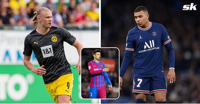 "Two of the best players right now" - Barcelona's Gerard Pique delivers his honest take on Kylian Mbappe vs Erling Haaland debate