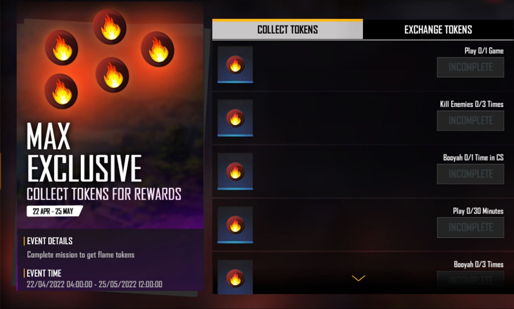 Mission to collect the rewards (Image via Garena)