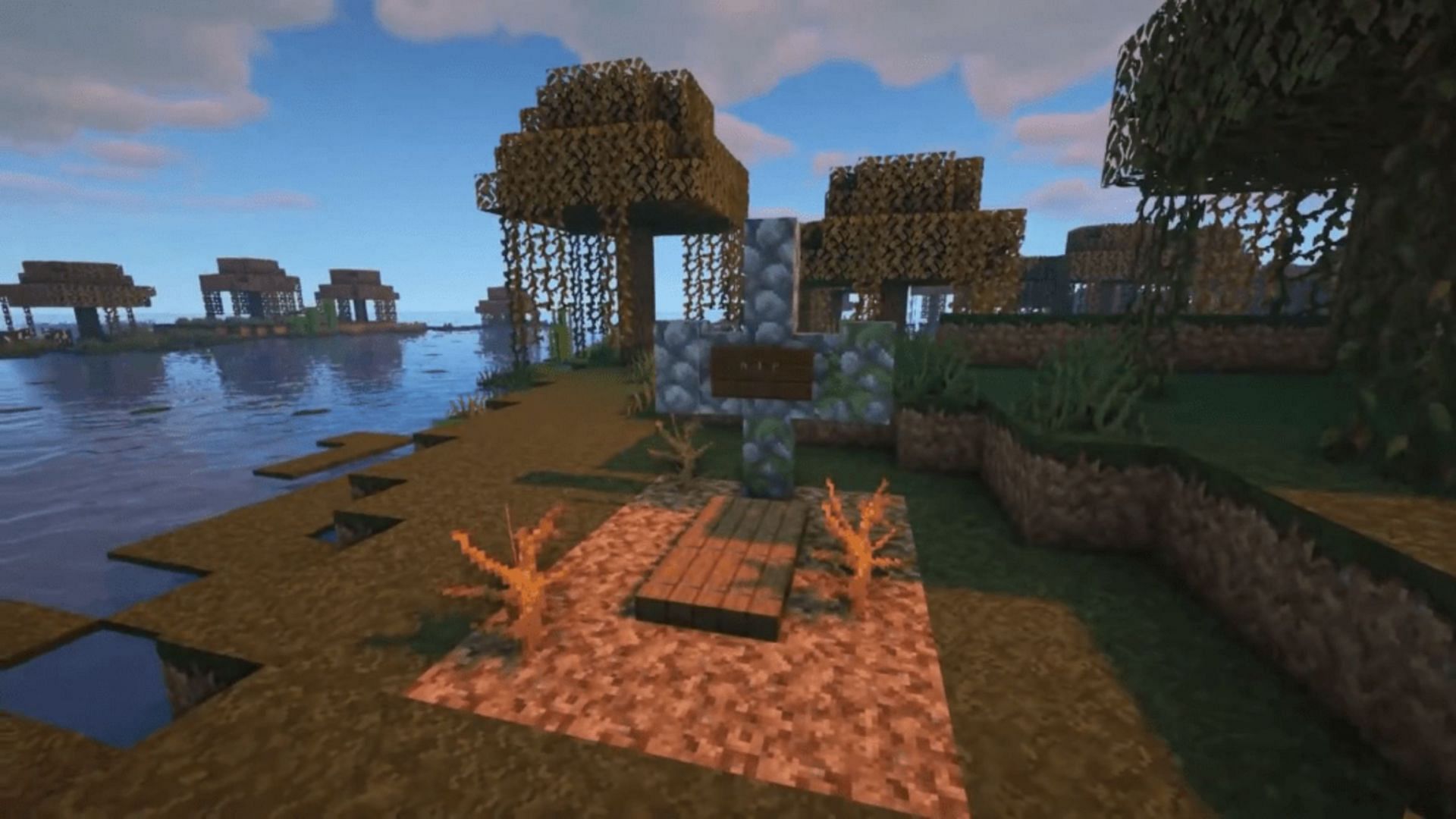 This creepy bed design can be placed almost anywhere in a Minecraft world (Image via Spudetti/YouTube)