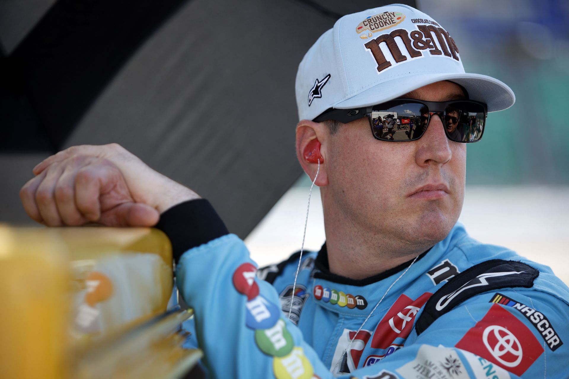 Kyle Busch looks on during practice for the 2022 NASCAR Cup Series AdventHealth 400 at Kansas Speedway in Kansas City, Kansas. (Photo by Sean Gardner/Getty Images)