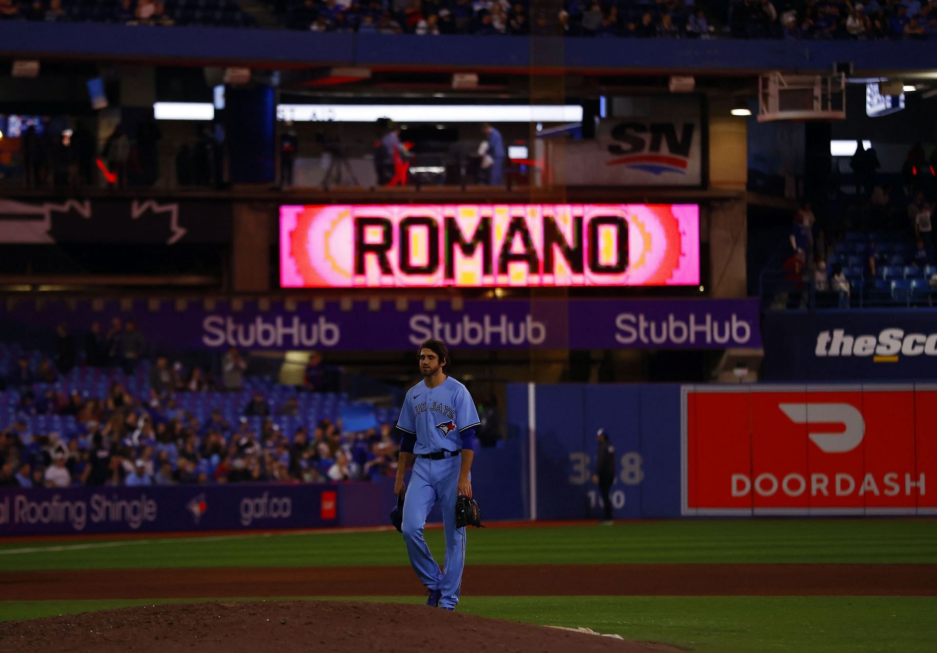 Toronto Blue Jays closer Jordan Romano is day-to-day with a stomach infection.