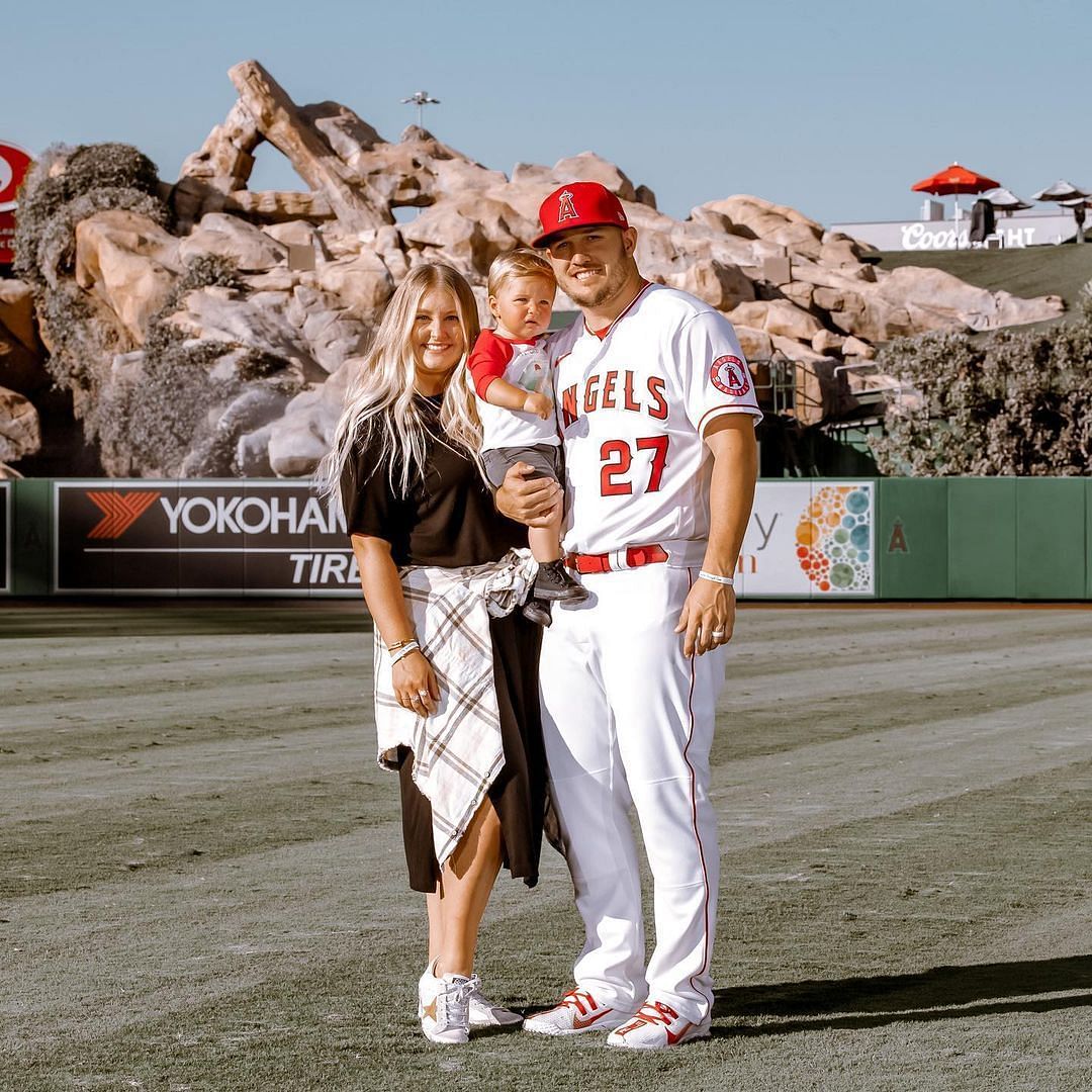 Mike with his wife, Jessa Trout, with their son, Beckham Aaron Trout