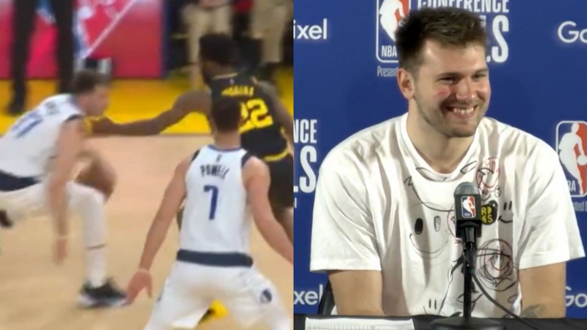 Luka Doncic reacted positively to the swipe on the face from Andrew Wiggins in his post game interview