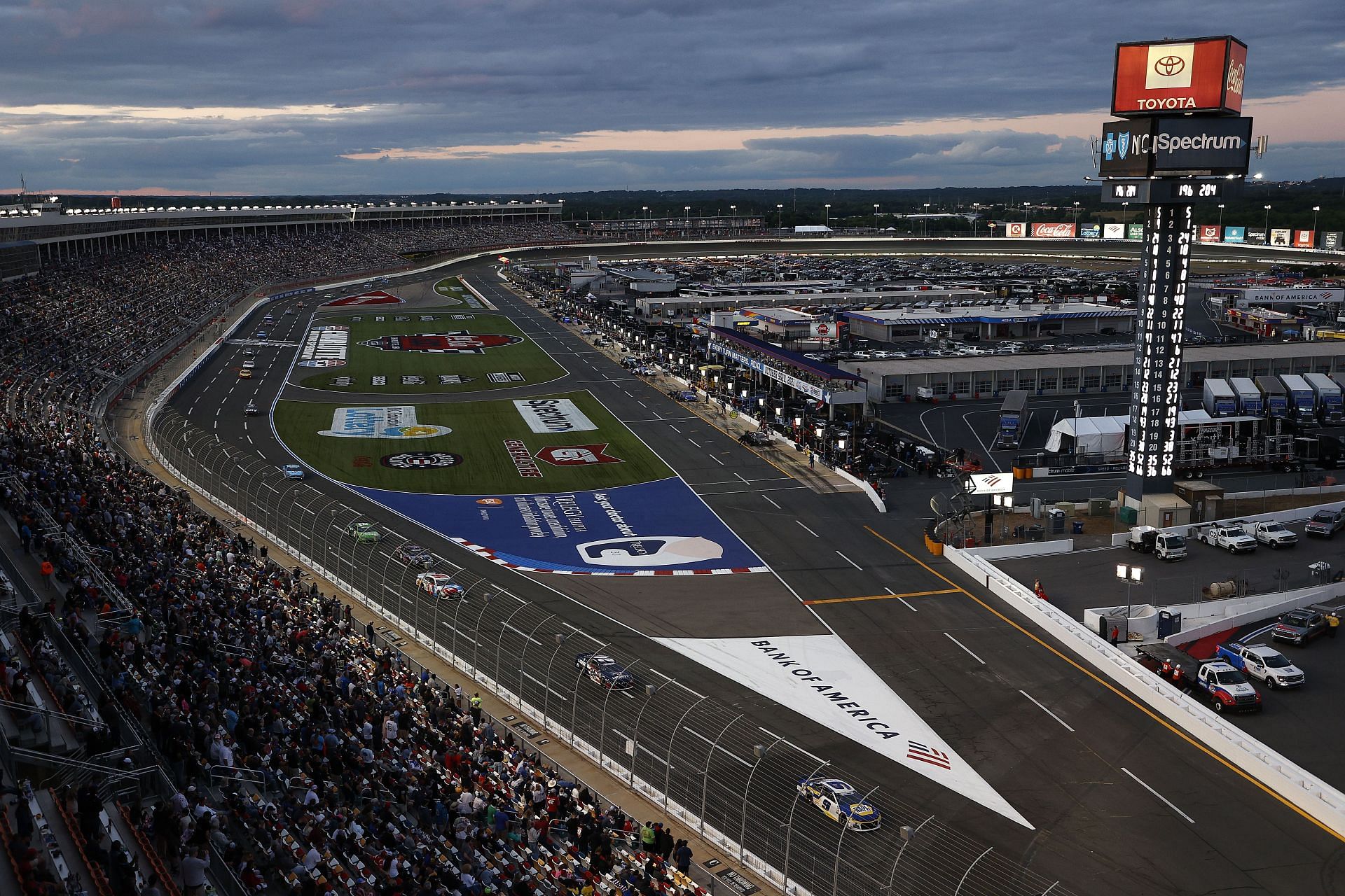 A general view of the track during the NASCAR Cup Series Coca-Cola 600 at Charlotte Motor Speedway (Photo by Maddie Meyer/Getty Images)