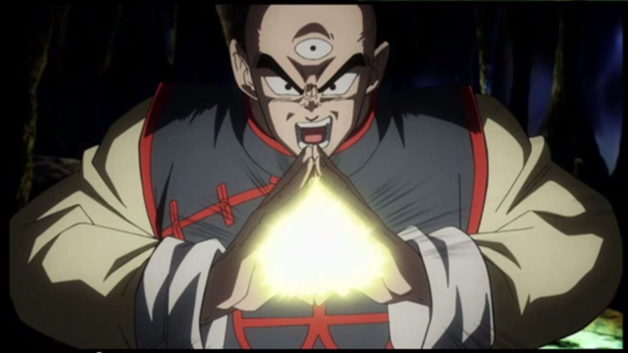 Tien Shinhan, as seen in the Super anime (Image via Toei Animation)