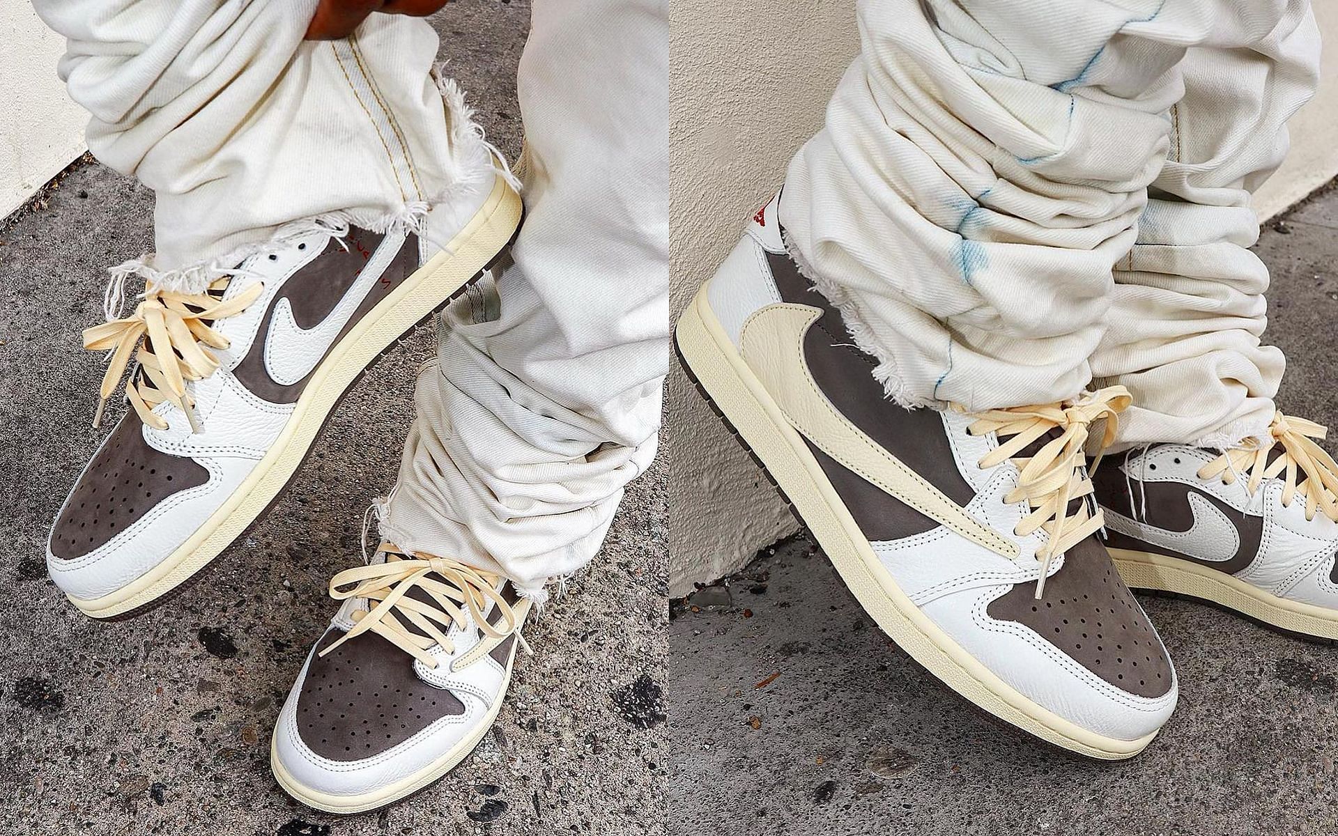 Aj1 travis scott on on sale feet