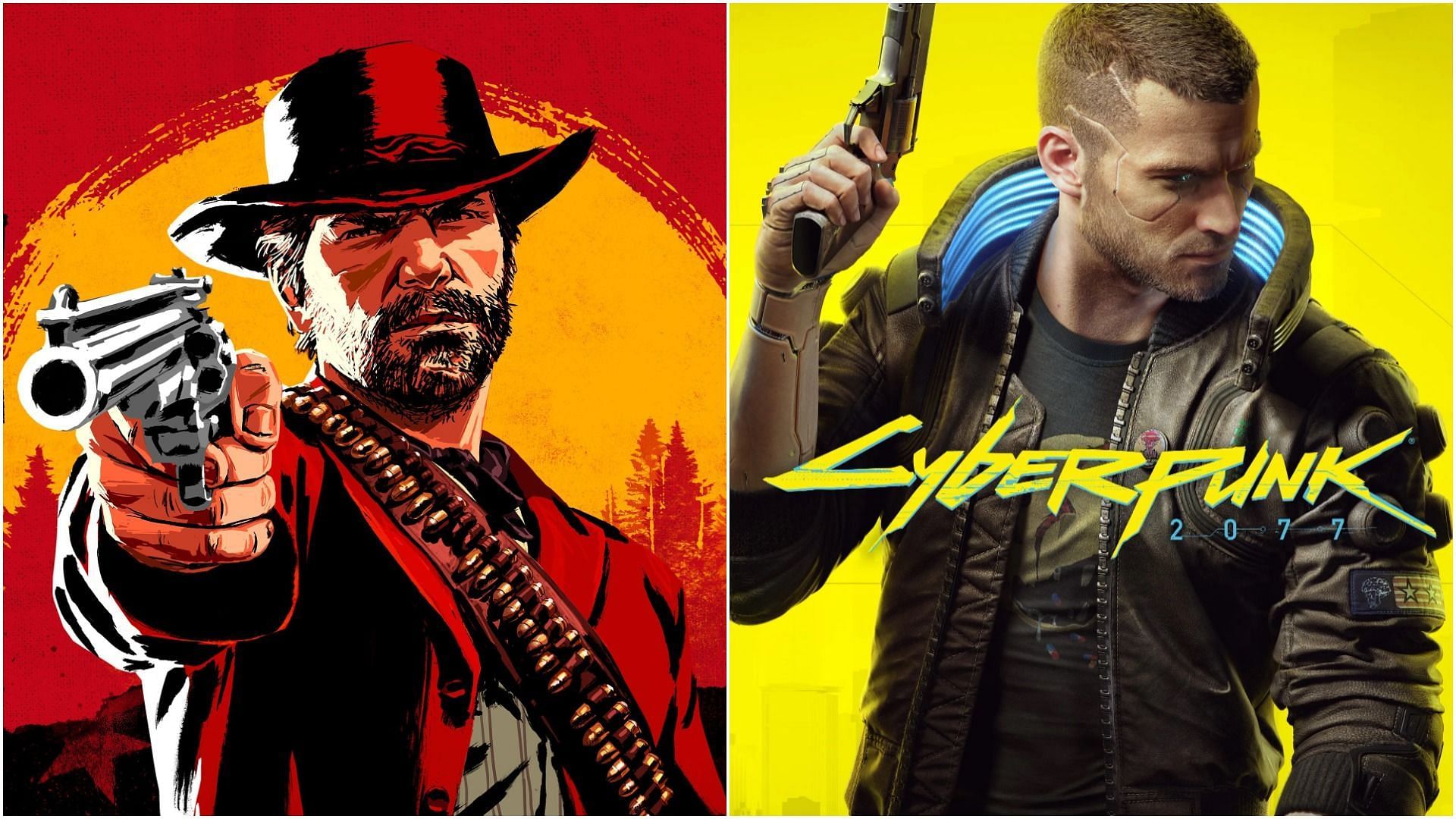 Two polar opposite examples of AAA launches (Image via Rockstar Games and CD Projeckt Red)