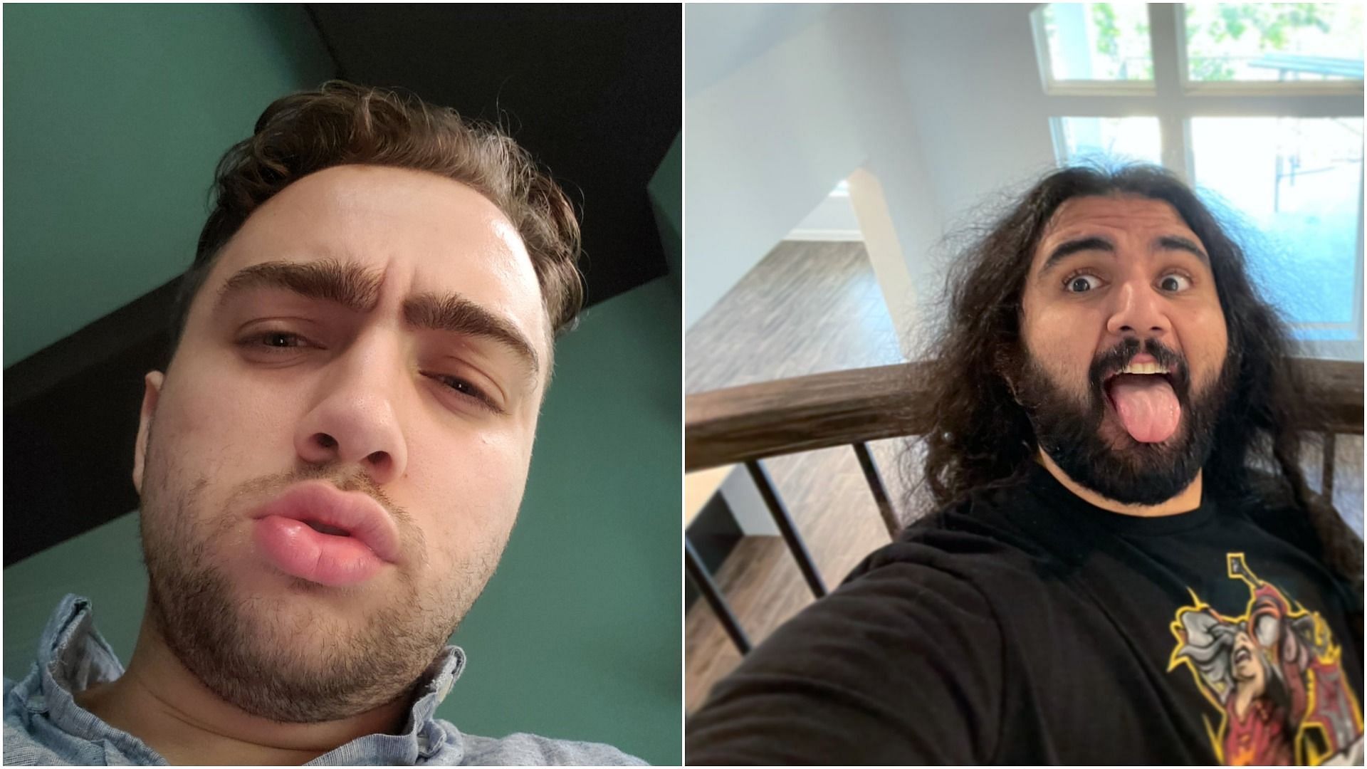 Mizkif was force-fed some soup at a Korean restaurant on Esfand&#039;s stream (Images via Mizkif and Esfand/Twitter)