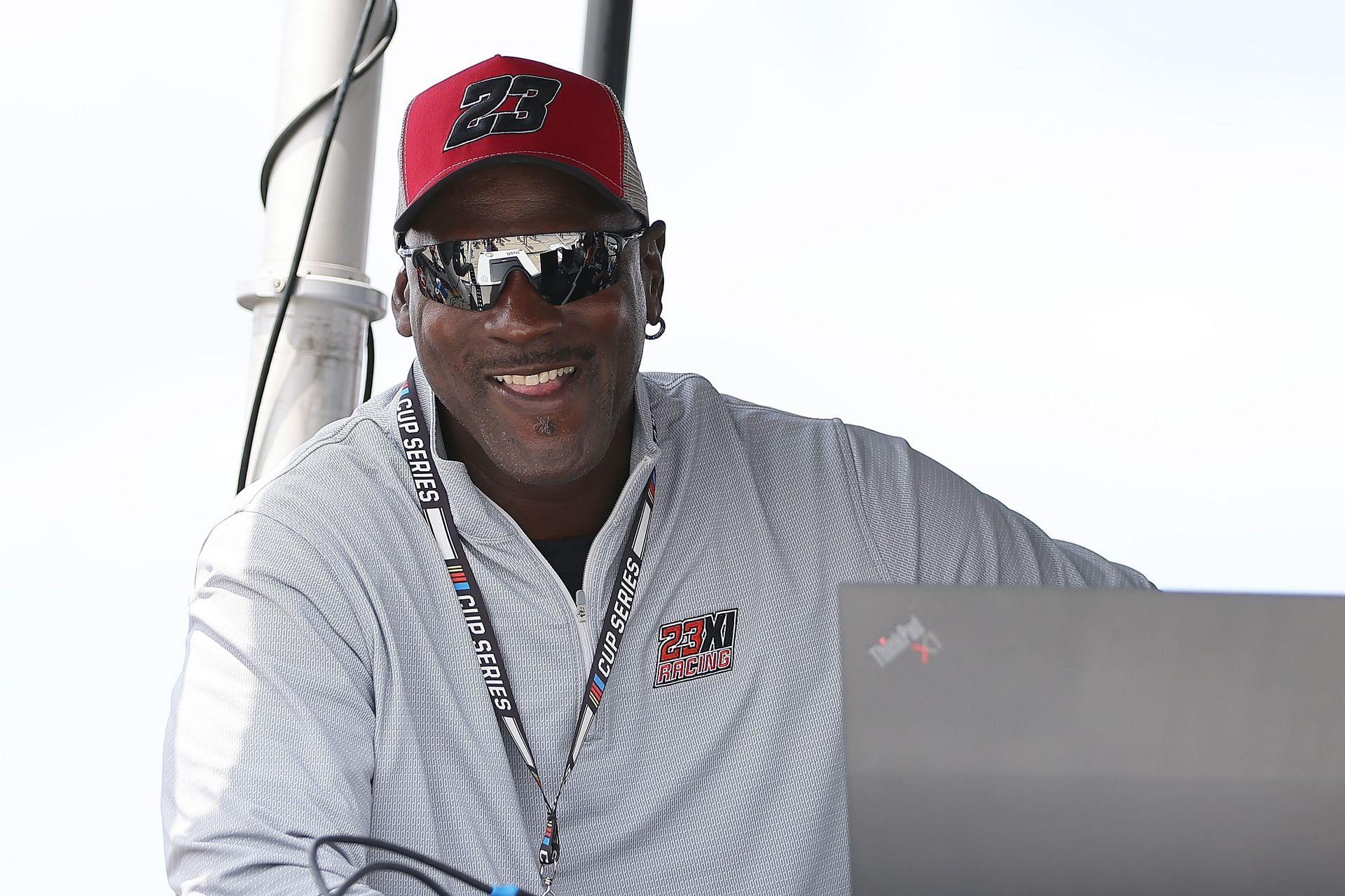 Michael Jordan at the NASCAR Cup Series Pocono Organics CBD 325.