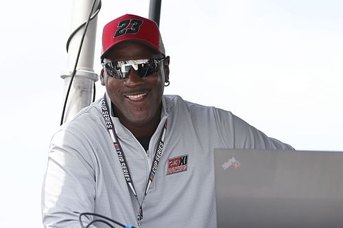 Michael Jordan at the NASCAR Cup Series Pocono Organics CBD 325.