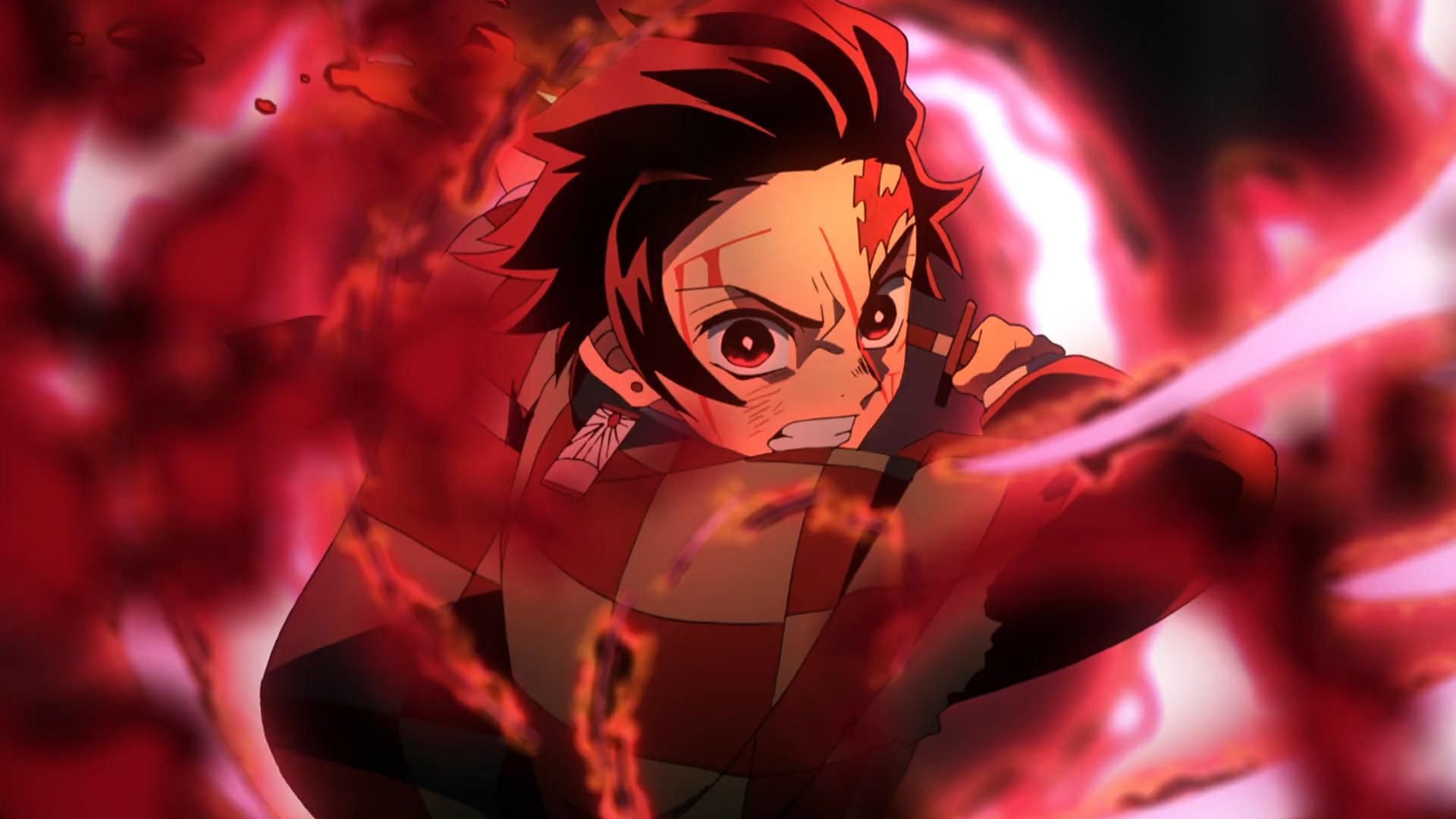 Tanjiro seen fighting during the anime series (Image via ufotable Studios)