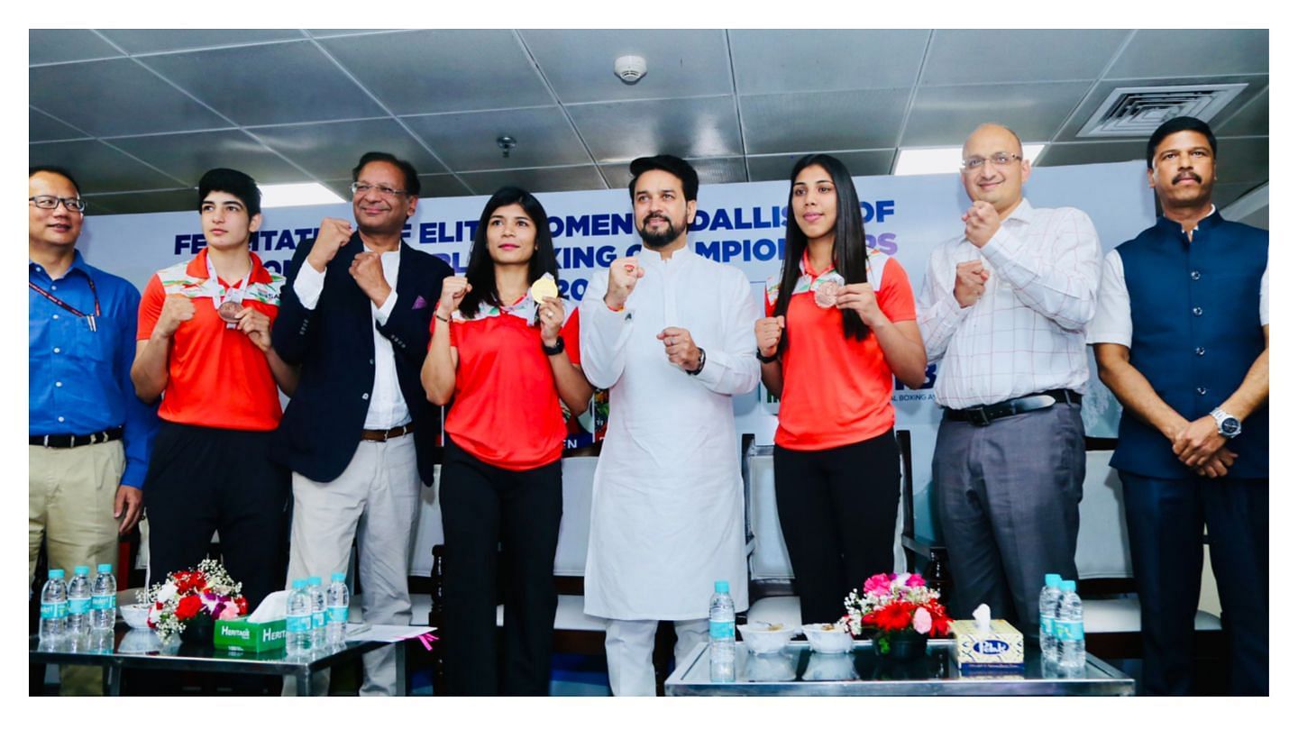 Felicitation Ceremony for t12th IBA Women&rsquo;s World Boxing Championships medallists (Pic Credit: BFI)