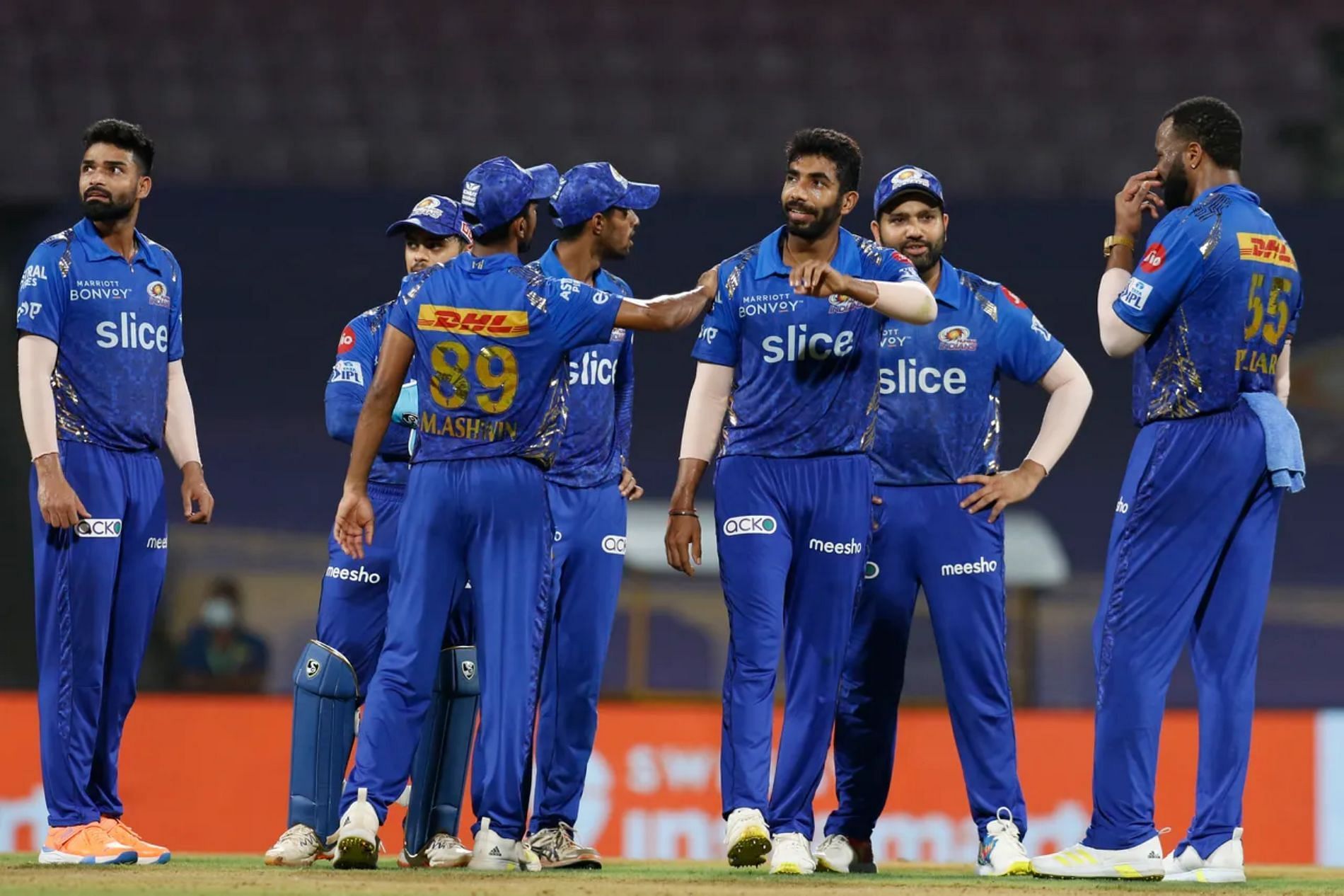 Mumbai Indians during their match against KKR. Pic: IPLT20.COM